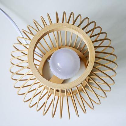 Imaginea Lampă de masă din bambus cu bec LED, alb cald