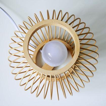 Imaginea din Lampă de masă din bambus cu bec LED, alb cald