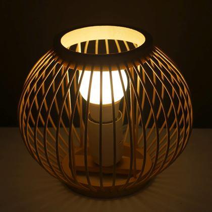 Imaginea din Lampă de masă din bambus cu bec LED, alb cald