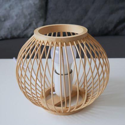 Imaginea din Lampă de masă din bambus cu bec LED, alb cald