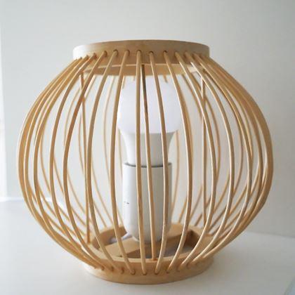 Imaginea din Lampă de masă din bambus cu bec LED, alb cald