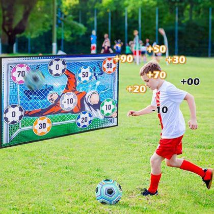 Imaginea din Poartă de fotbal din material textil cu minge cu velcro