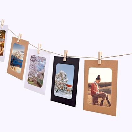 Imaginea din Rame foto din hârtie pentru agățat, cu sfoară și cleme