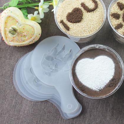 Imaginea din Șabloane pentru decorarea cafelei 16 buc