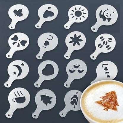 Imaginea Șabloane pentru decorarea cafelei 16 buc