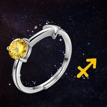 Imaginea din Inel ajustabil cu semn zodiacal - trăgător
