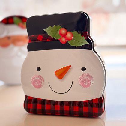 Imaginea din Cutie din tablă pentru prăjituri de Crăciun - om de zăpadă