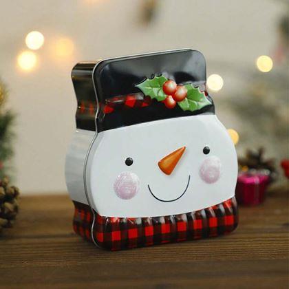 Imaginea din Cutie din tablă pentru prăjituri de Crăciun - om de zăpadă