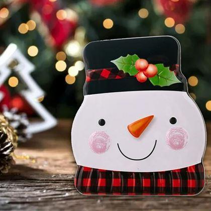Imaginea din Cutie din tablă pentru prăjituri de Crăciun - om de zăpadă