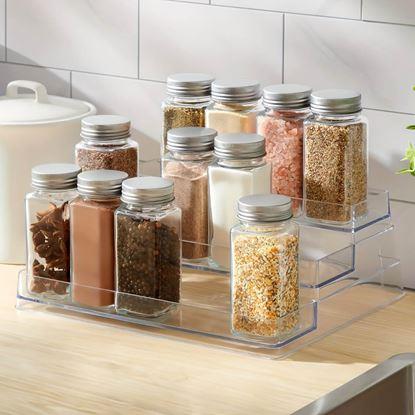 Imaginea Organizator transparent pe trei nivele pentru condimente