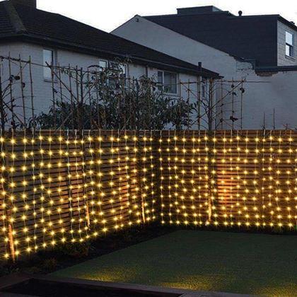 Imaginea din Draperie LED solară - 10 fire × 1 m - alb cald