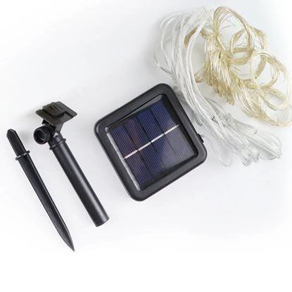 Imaginea Draperie LED solară - 10 fire × 1 m