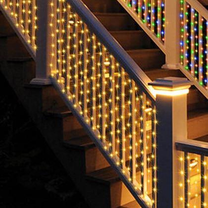 Imaginea din Draperie LED solară - 10 fire × 1 m - alb cald