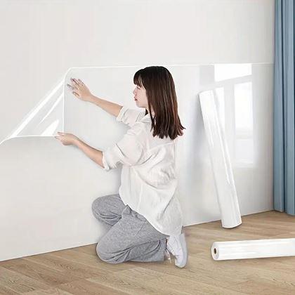Imaginea din Folie statică transparentă de protecție și lavabilă pentru perete 60x200 cm