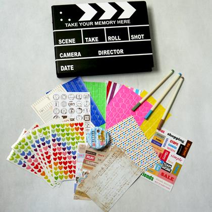Imaginea din Jurnal de experiențe/album foto clapetă de film + set creativ de autocolante