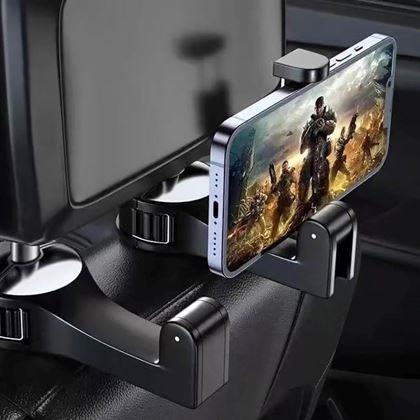 Imaginea din Multifunkční háček/držák telefonu do auta za opěrku