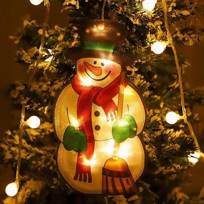 Imaginea din Decorațiune LED luminoasă pentru fereastră - om de zăpadă