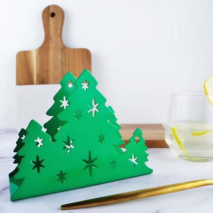 Imaginea Suport metalic pentru șervețele - brad de Crăciun