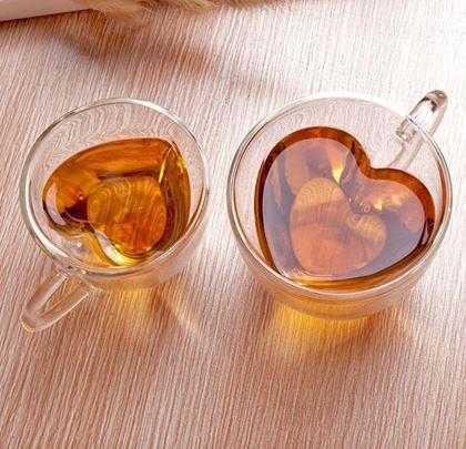 Imaginea din Cană din sticlă cu perete dublu - inimioară