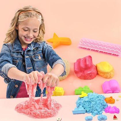Imaginea din Set mega de nisip modelator lichid 2000 g - găleată din plastic
