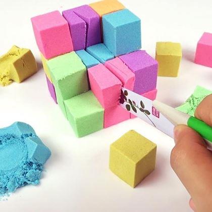 Imaginea din Set mega de nisip modelator lichid 2000 g - găleată din plastic