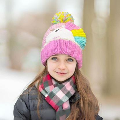 Imaginea Set de iarnă pentru copii – căciulă și mănuși cu unicorn