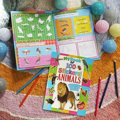 Imaginea din Caiet de exerciții pentru limba engleză + 100 de autocolante -  animale