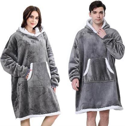 Imaginea din Pătură cu mâneci confortabilă  -  gri