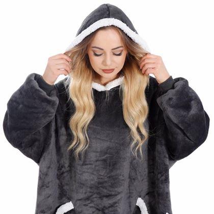 Imaginea din Pătură cu mâneci confortabilă  -  neagră