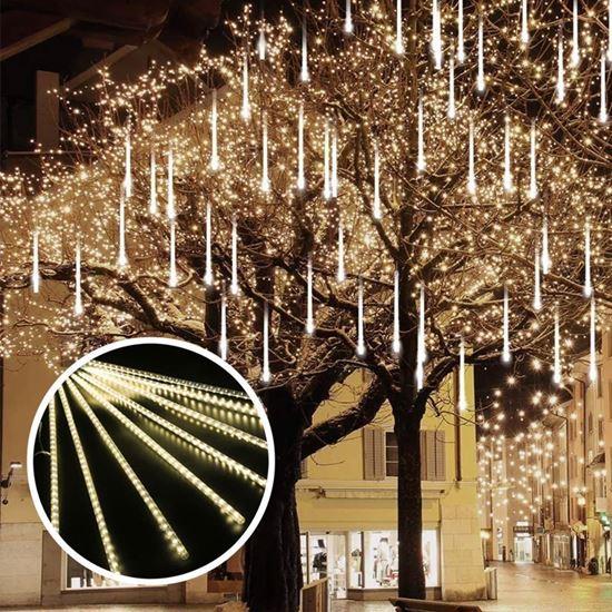 Imaginea din Iluminat de Crăciun cu fulgi căzători  -  lumină călduroasă