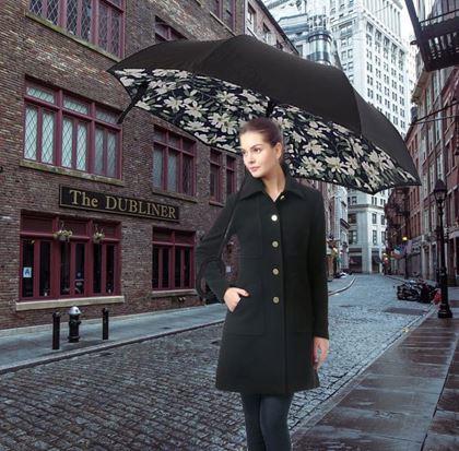 Imaginea din Umbrelă cu închidere inversă  -  flori albe