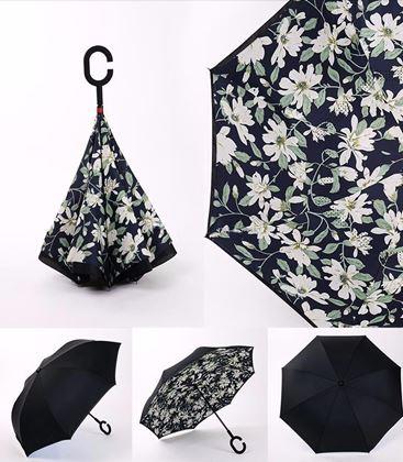 Imaginea din Umbrelă cu închidere inversă  -  flori albe