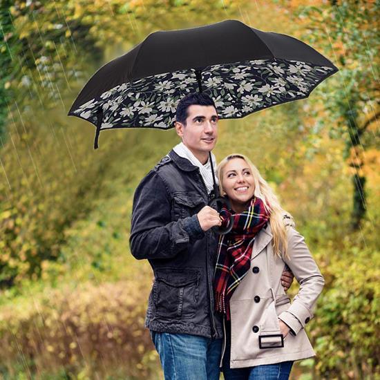 Imaginea din Umbrelă cu închidere inversă  -  flori albe