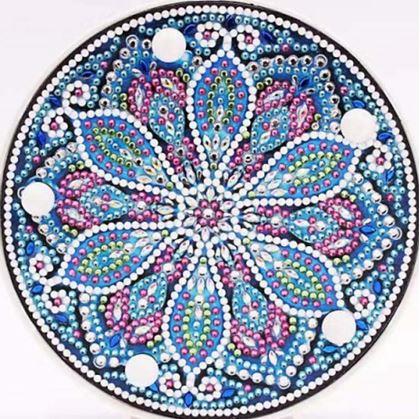 Imaginea din Pictură cu diamante lampă LED mandală  -  albastru violet