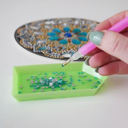 Imaginea din Pictură cu diamante lampă LED mandală  -  auriu argintiu