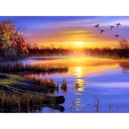 Imaginea din Pictură cu diamante  -  apus de soare