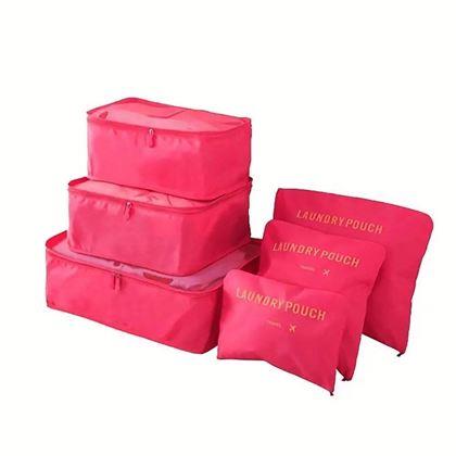 Imaginea din Set organizatoare de călătorie pentru bagaj – albastru deschis -  roz portocaliu