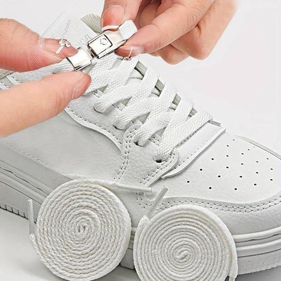 Imaginea din Șireturi fără legare, cu sistem de închidere click - alb