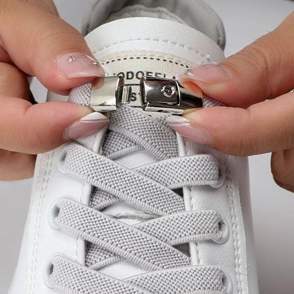 Imaginea din Șireturi fără legare, cu sistem de închidere click - alb