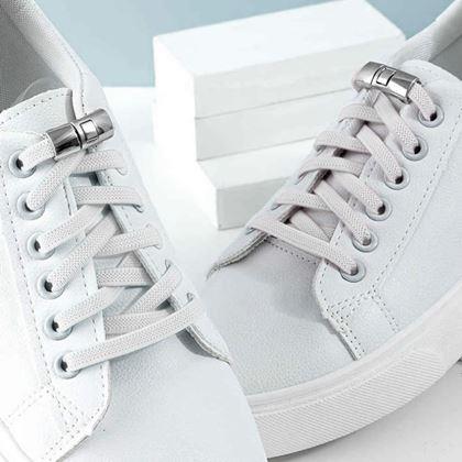 Imaginea din Șireturi fără legare, cu sistem de închidere click - alb