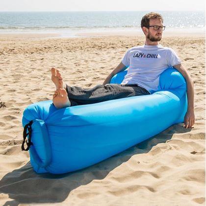 Imaginea din Lazy bag gonflabil, cu două straturi  -  albastru