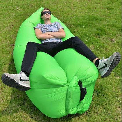 Imaginea din Lazy bag gonflabil, cu două straturi  -  verde