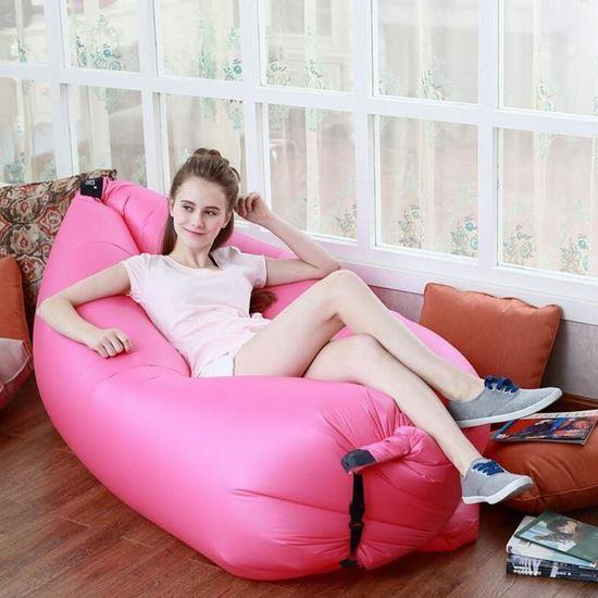 Imaginea din Lazy bag gonflabil, cu două straturi  -  roz