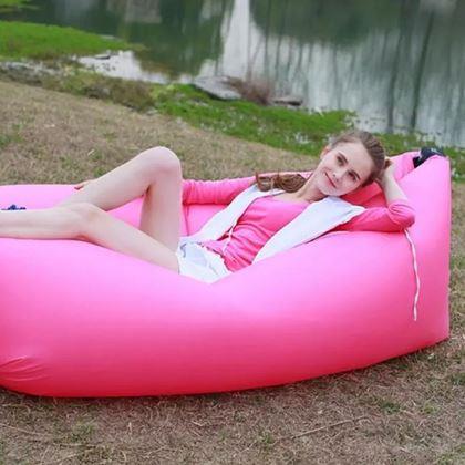 Imaginea din Lazy bag gonflabil, cu două straturi  -  roz