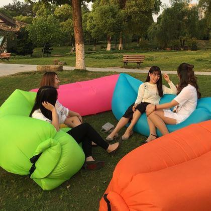 Imaginea din Lazy bag gonflabil, cu două straturi  -  verde