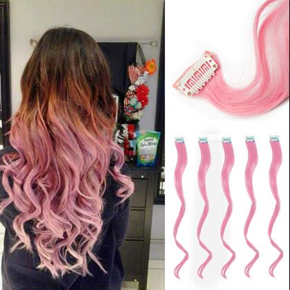 Imaginea din Extensii colorate pentru păr  -  roz