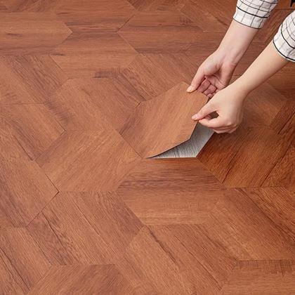 Imaginea din Tapetă hexagon 10 buc. - lemn închis la culoare