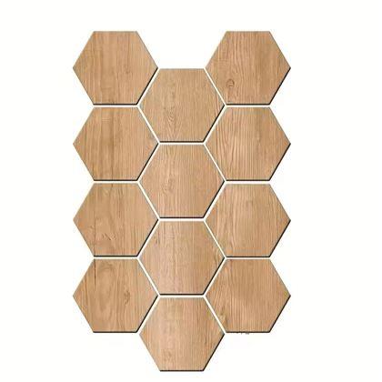 Imaginea din Tapetă hexagon 10 buc. - lemn deschis la culoare