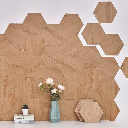 Imaginea din Tapetă hexagon 10 buc. - lemn deschis la culoare