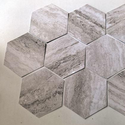 Imaginea din Tapetă hexagon 10 buc. - mozaic gri